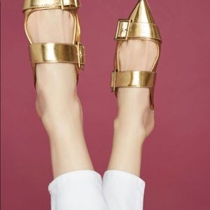 Anthropologie Bill Blass Sylvie Slides Gold